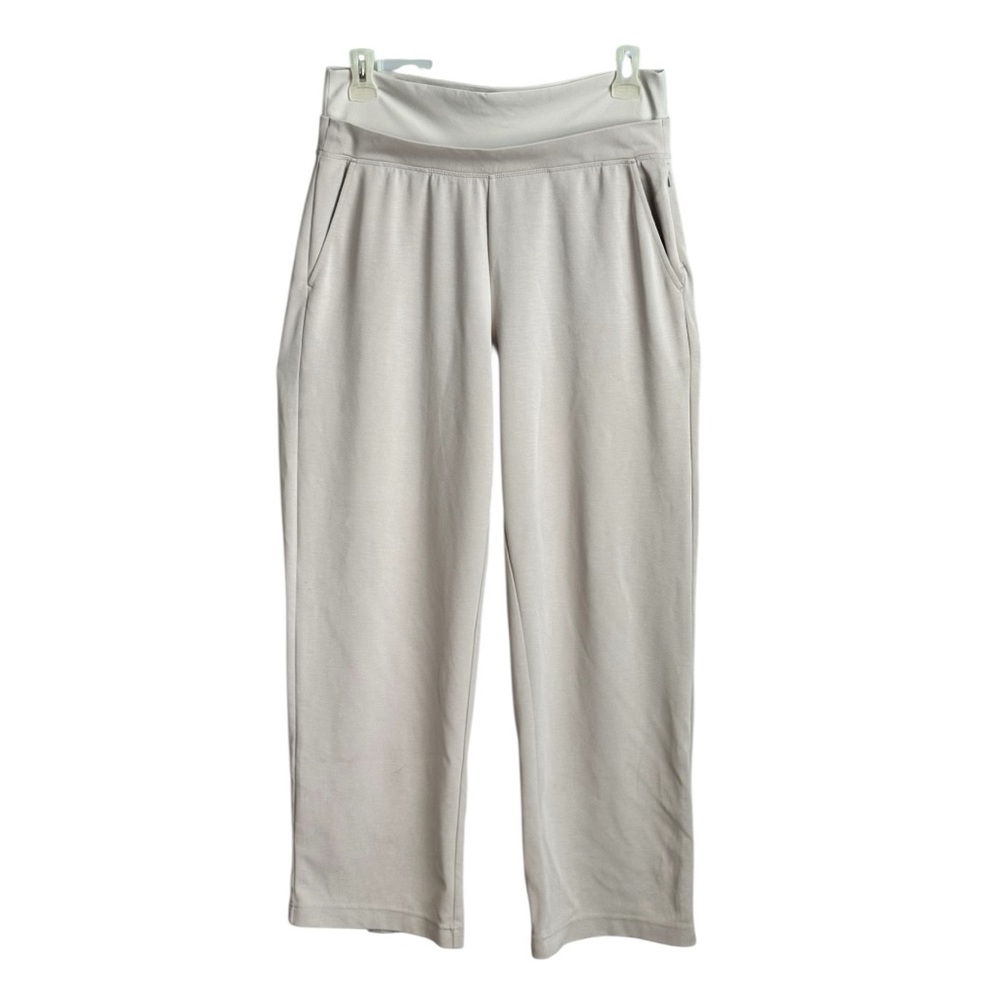 ATHLETA Seasoft, Beige Wide-Leg Pull-on Pants, Size Large